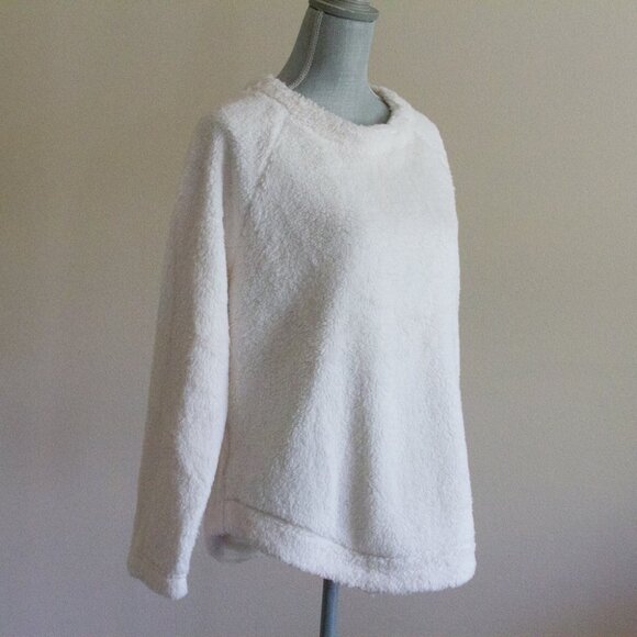 Ann Taylor LOFT Faux Sherpa Fleece Sweatshirt - Whisper White - Size XS - Picture 8 of 8